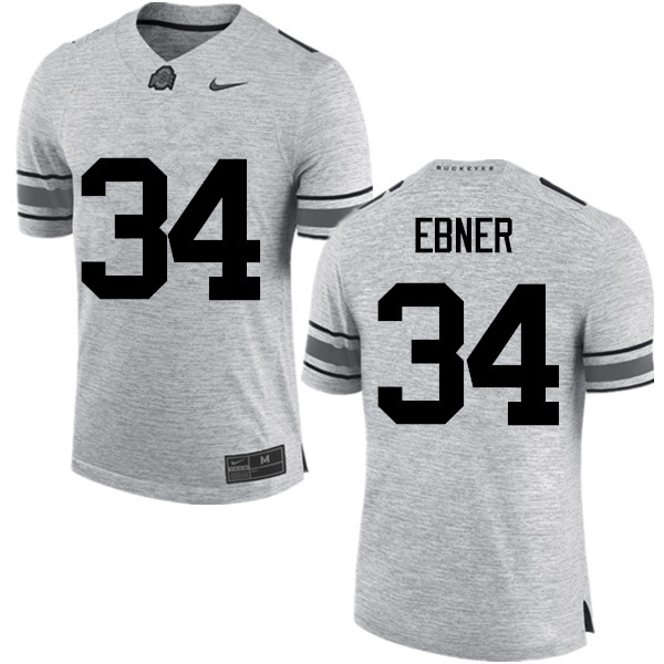 Ohio State Buckeyes #34 Nate Ebner College Football Jerseys Game-Gray